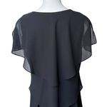 Patra by Joanna Chen Vintage Black Ruffled Gold Beaded Tiered Flapper Dress Size 14 Photo 10