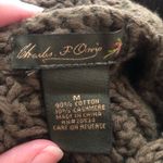 Orvis Charles F  Chunky cable Knit Sweater size medium cotton cashmere pea green Photo 8