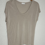 Vince . Tissue Tee Beige Short Sleeve T-Shirt Neutral Tan Elevated Basic Medium Photo 0