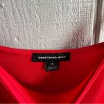 Something Navy  Easy Knit Spaghetti Strap Midi Dress with Slit Red Poppy Size M Photo 3