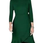 J Jill Ponte Green Ruffle Hem Stretch Long Sleeve A Photo 1