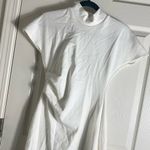 ZARA White Mock Neck Ruched Midi Dress - Size medium- NWT Photo 4