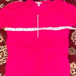Chic Zippered Hot Pink Blouse with Zipper Shoulders & Front Gathered Middle L Size L Photo 6