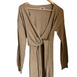 Modern Citizen  Lenese Beige Knit Tie Waist Long Sleeve Wrap Midi Dress Size S Photo 6