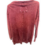 Pilcro  Women's Red Long Sleeve Acid Wash Pullover Sweatshirt Size XS Photo 3