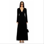 Michael Lauren NWT Revolve x  Deep V-Neck Jersey Maxi Dress in BLACK Photo 8