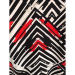 Kasper Womens 1X Geometric Print Sleeveless V Neck Top Black White Red Photo 2
