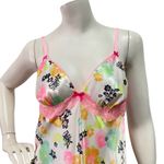 Victoria's Secret Victoria Secret M Floral Satin Lace Trim Slip Dress Lingerie Babydoll Cottage Photo 1