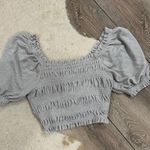 Urban Outfitters Glitter Silver Smocked Crop Top Photo 0
