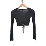 Alo Yoga Ribbed Cinch Ruched Crop Top Photo 2