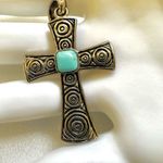Sterling silver turquoise cross pendant Silver Photo 6