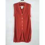 Lane Bryant  Plus Size 22/24 Cardigan Open Knit Duster Sweater Gold Button Orange Photo 1