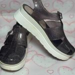 Refresh  Women’s Purple Sparkle Glitter Plastic Jelly Chunky Platform Sandals 9M Photo 6