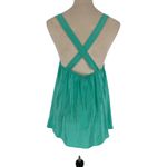 Amanda Uprichard NWT Green teal Silk Criss Cross Back Scoop Neck Sleeveless Top Photo 1