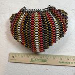 Unique Beaded Clutch Bag Evening Party Pouch Red Brown White Black‎ Multi Color Photo 3