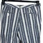 Banana Republic  SZ 12 Avery Ankle Pants Striped Linen Blend Stretch Pockets Photo 4