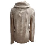 Cozy Cable Knit Cowl Neck Sweater Light Beige Heather Women's Pullover L Tan Size L Photo 1