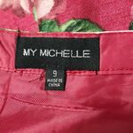 My Michelle  Wine Box Pleated Floral Shantung Skater Skirt Size 9 Photo 5