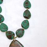 Faux Turquoise Southwestern Lightweight Chunky Pendant Necklace Green Photo 9