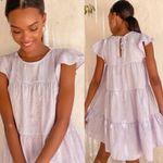 LULUS PERFECT PICNIC Gingham Tiered dress Purple Photo 2