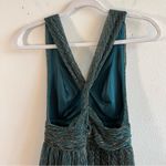 Lulus Lulu’s Dress Ailey Gold and Teal Blue Skater Dress in Sz XS EUC Prom Homecoming Photo 8