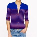J.Crew Jackie Cardigan Striped Anchor Buttons Pink Yellow - Sz Medium Photo 8
