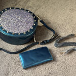 Handbag Republic Classic Vegan Teal Two Piece Crossbody/Wallet Set Blue Photo 0