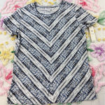 LIVERPOOL Los Angeles Petite XS Chevron Print Short Sleeve Knit Top White Size undefined Photo 0