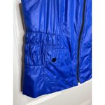  Zenergy Blue Vest Jacket Chicos Size 3 / US XL 16 Ruched Waist Full Zip Photo 2