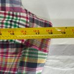 LL Bean Madras Plaid Dress 8 Cotton Patchwork Preppy Lined V Neck sleeveless Red Photo 10