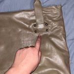 Italian Leather Cowhide Tote Purse Tan Photo 4