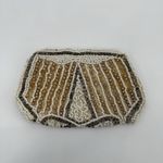 Vintage Small Beaded Coin Pouch Delicate Dainty Tan Photo 3