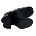 Nine West Womens Black Leather Horsebit Platform Block Heel Loafers Shoes 8M Photo 12