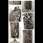 Apt. 9  Womens Semi Sheer Shirt XS Animal Print Long Sleeves Half Zip Front New Photo 2