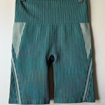 Ryka  Green Striped Biker Stretchy Performance Athletic Short Size M Active Teal Photo 0