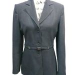 Vertigo Paris  Gray Blazer Suit Jacket Belted Career Office Preppy Size M Photo 0