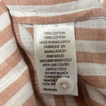 Lola River Striped Button Short Sleeve Shirt White Tan Coastal Rich Women Size S Brown Photo 3