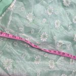 Vintage Daisy Maxi Dress Flutter sleeve overlay Green pearl white fairytale Photo 8