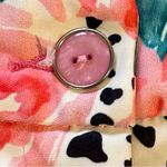 JADE Rose Print Side Scalloped Polished Cotton Stretch Shorts Sz 10 Pink Photo 6