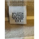 Chico's  Shirt Women XL Tan‎ White Striped Cotton Button Shoulder Long Sleeve Tee Photo 6