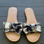 Loft  Plaid Bow Slip On Sandals Size 8M Photo 0
