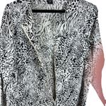 Anne Carson 100% Linen Leopard Print Full Zip Lightweight Jacket Size 1X Photo 4