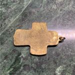 VTG Germany Alpha Omega Fish Cross Antique Gold Color Photo 3