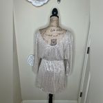 NTM: Silver Sequin Mini Dress Surplice V Photo 11