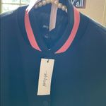 Nasty Gal  Cherry Blossom Embroidered Black Bomber Jacket Photo 9