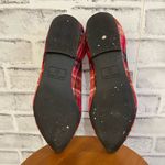 Crown & Ivy Women’s red flannel plaid print flats loafers Size 7 Photo 5