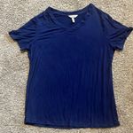 Soma Women’s Navy Blue Cool Nights Short Sleeve Pajama Tee Medium Photo 1