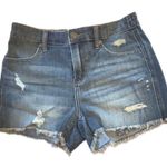 Aerie New  Daydream Denim Shorts, a distressed style with a frayed hem. Size XS Photo 0