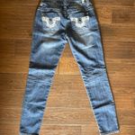 Almost Famous Women's Size 7 Distressed Ripped Lace Trim Low Rise Jeans Photo 2