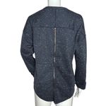 Vince Shirt Womens XS Blue White Speckle Zip Back Sweatshirt Basic Preppy Casual Photo 3